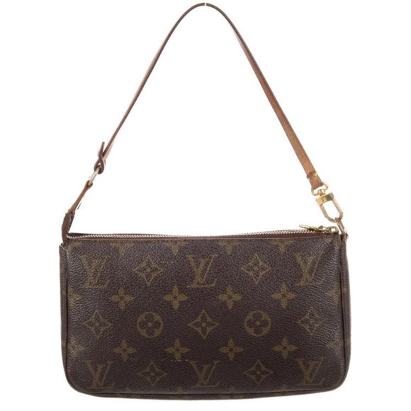 Louis Vuitton LV Monogram Pochette Brown Leather Gold Hardware Leather Strap - Picture 3 of 6